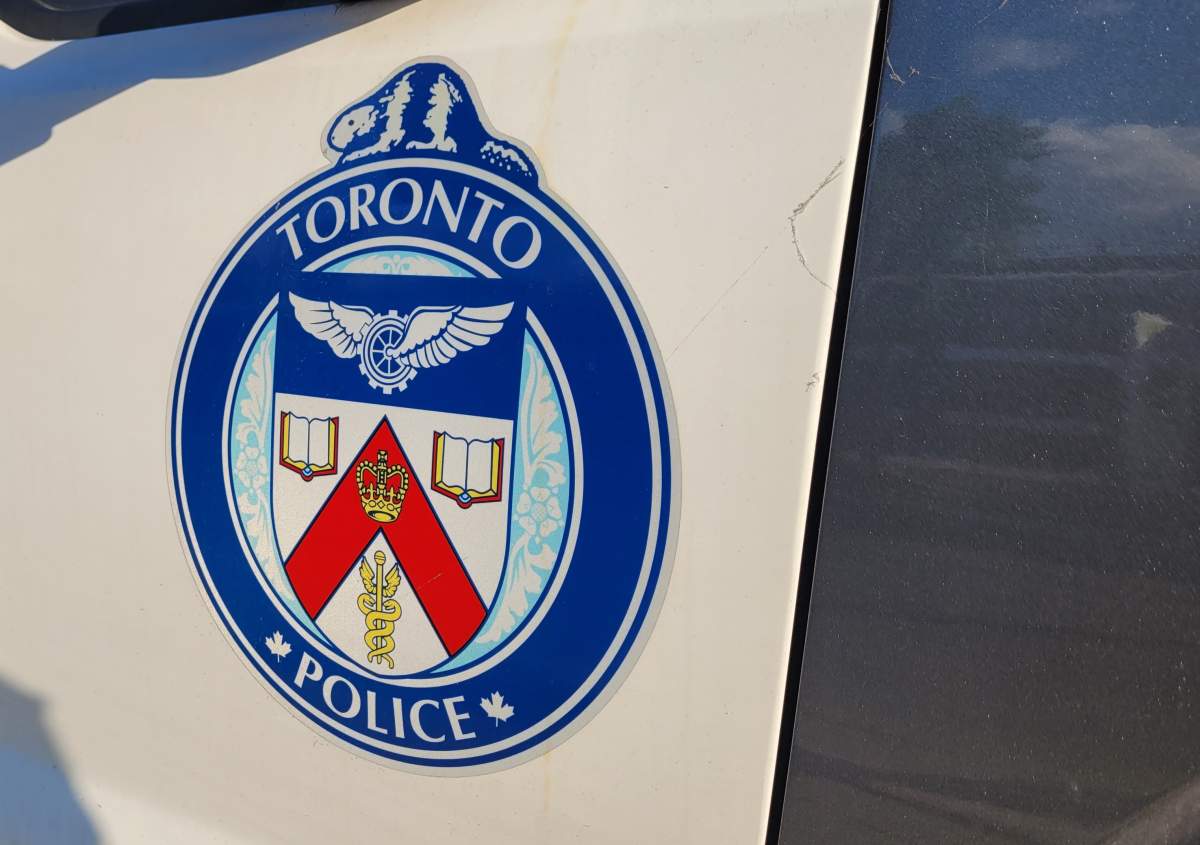 A Toronto police logo is seen on the side of a vehicle in this file photo.