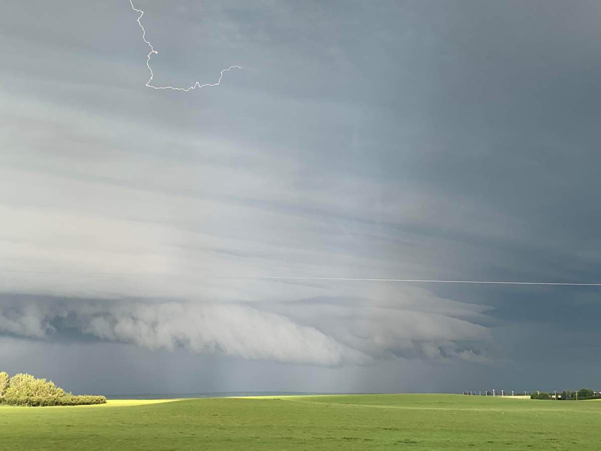 Storm clouds on the outskirts of Lethbridge, Alta. on July 18, 2022.