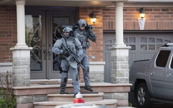 Image provided by York Regional Police showing officers during "Project Entrust.".