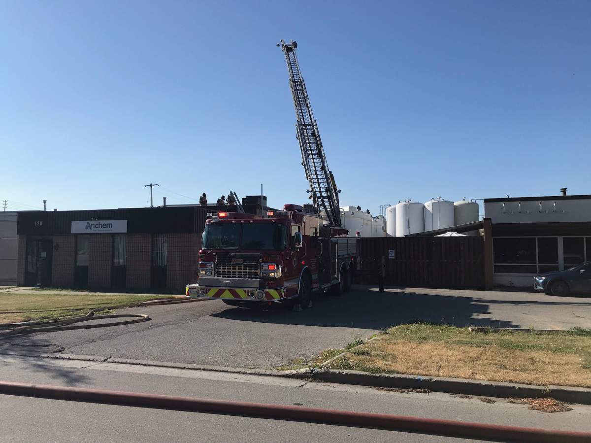Fire crews on scene at a hazmat incident on Stronach Crescent (Cheapside and Clarke).