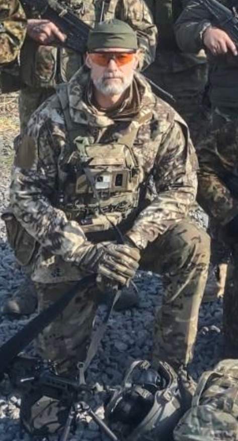 Canadian Armed Forces veteran J.T. before he was wounded in Ukraine.