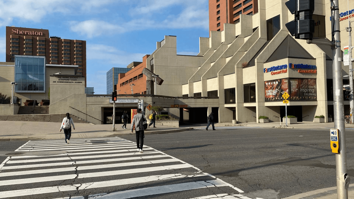 A 2022 photo of the intersection at Main Street West and Summers Lane in Hamilton Ont.