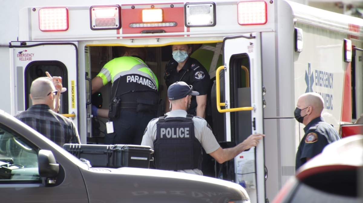 One person was taken away via ambulance at Friday morning’s shooting in Maple Ridge.