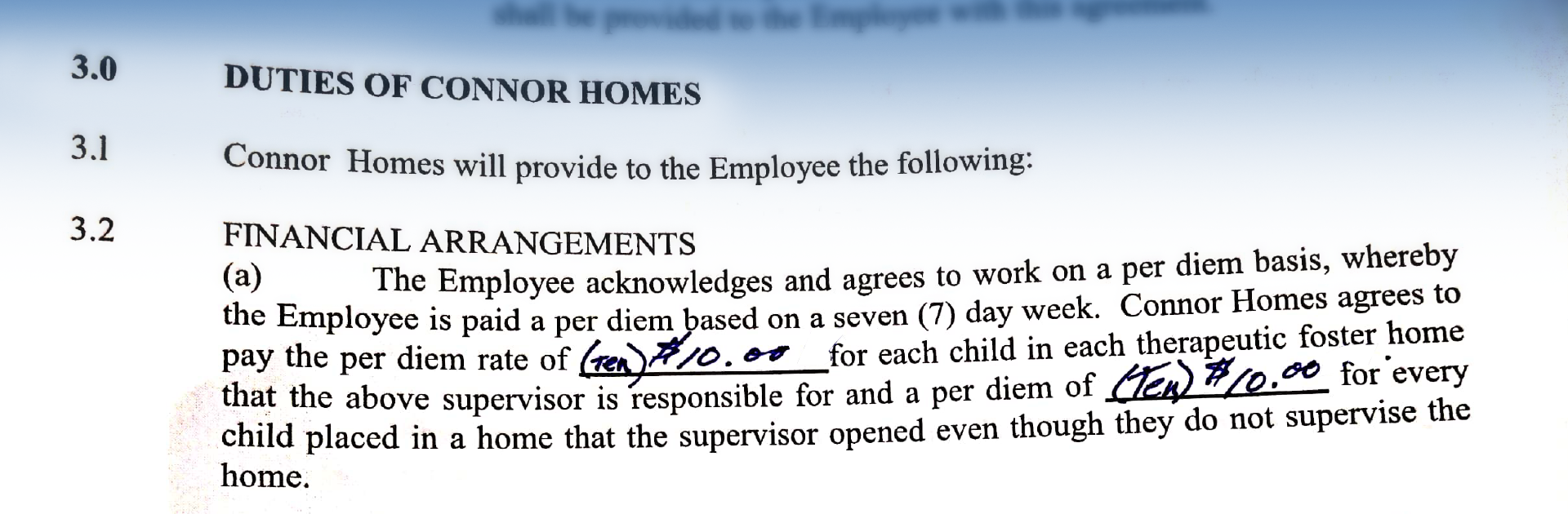 Group home contract