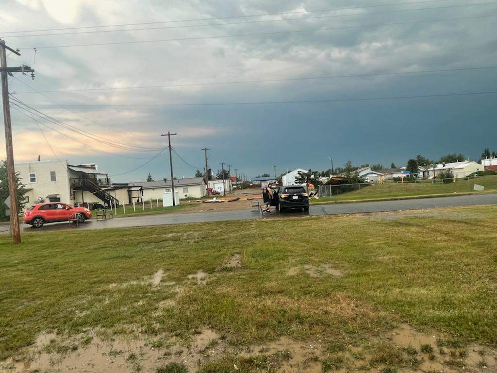 Storm damage in Hines Creek, Alta. on Friday, July 29, 2022.