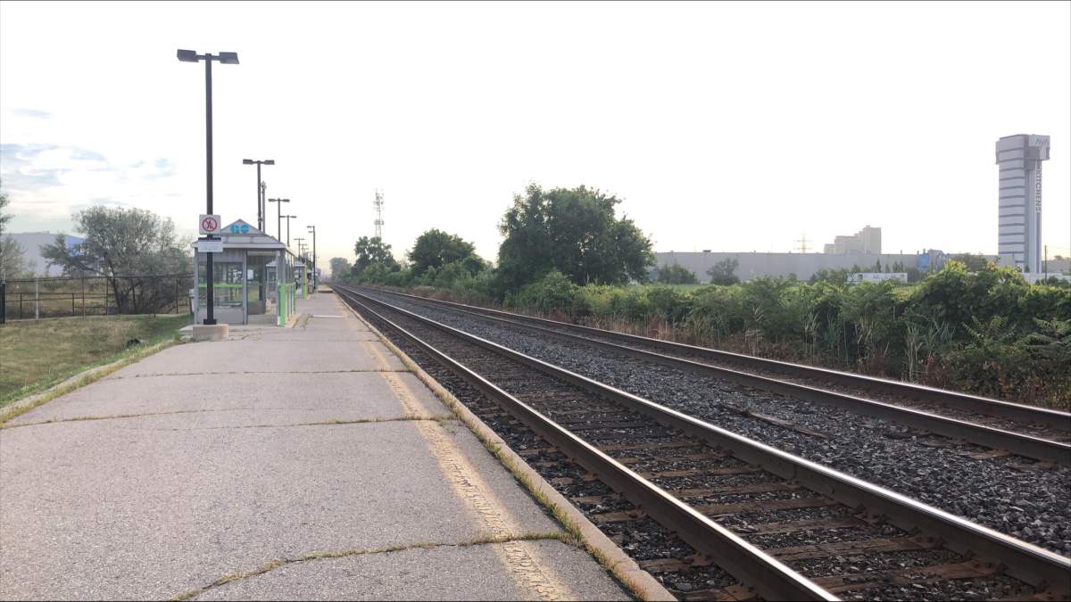 GO Train station in Mississauga.