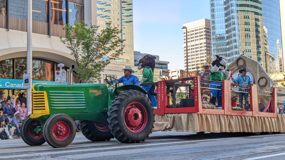 One of the many floats at the 2022 Calgary Stampede Parade on July 8, 2022.
