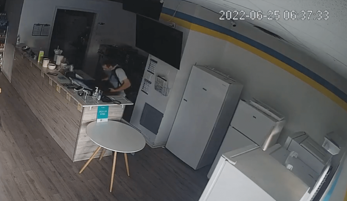 Video surveillance of the break in at Mr. and Mrs. Bao on 276 Wharncliffe Rd N location in London on the morning of on June 25, 2022.