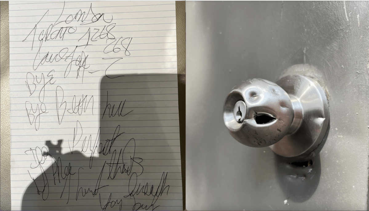 Note left to owners at a past break-in and broken door at the Mingle by Mr. and Mrs. Bao location on 551 Richmond St. location on the morning of July 4, 2022