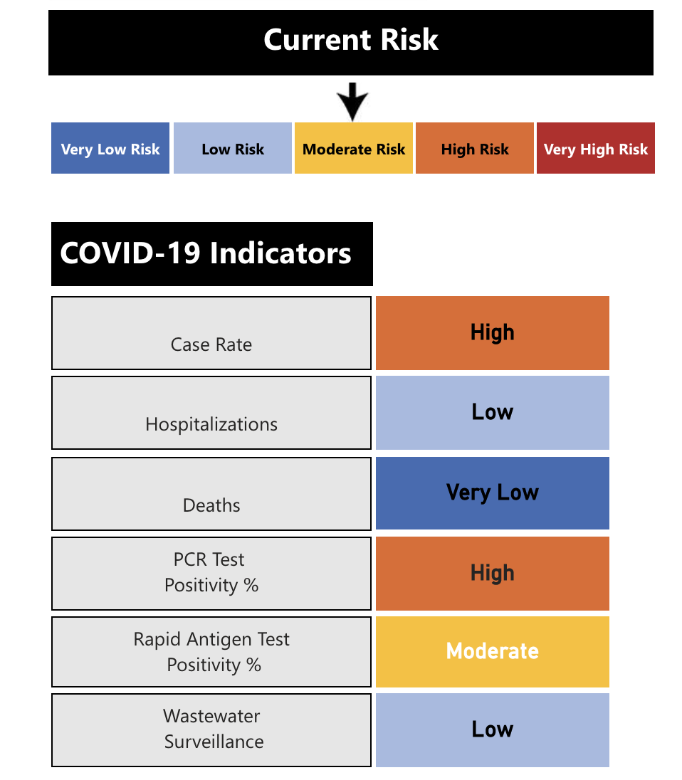 Peterborough Public Health’s COVID-19 community risk index for July 13, 2022.