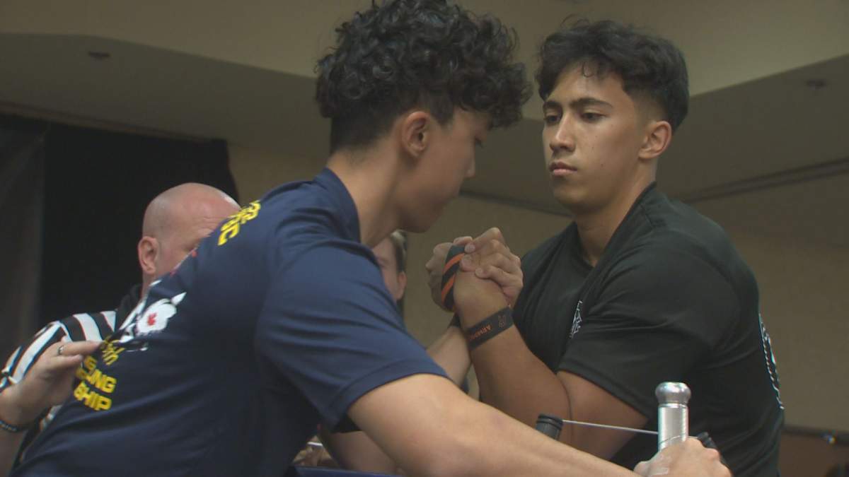 Two men armwrestle each other to find out who is the best of the best in Canada.