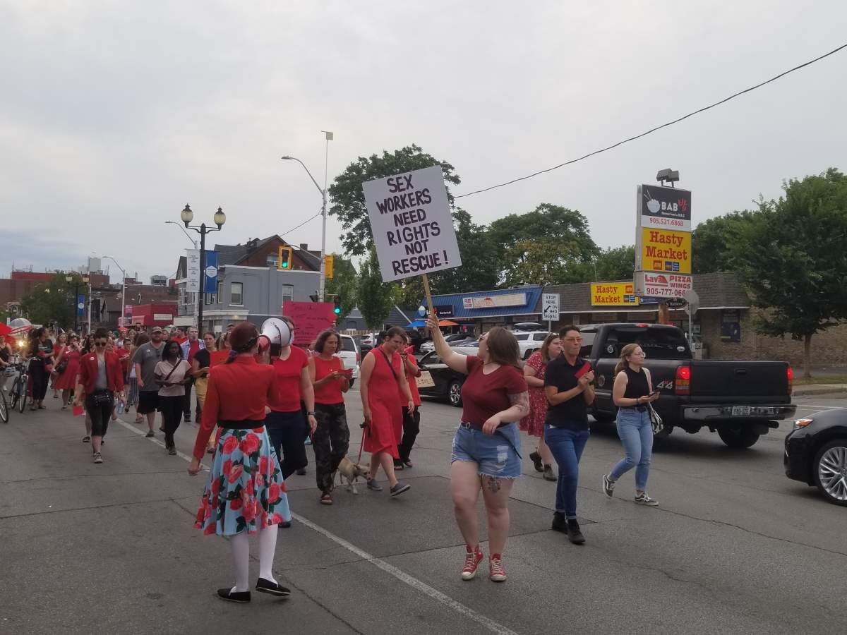Vigil for sex worker attacked.