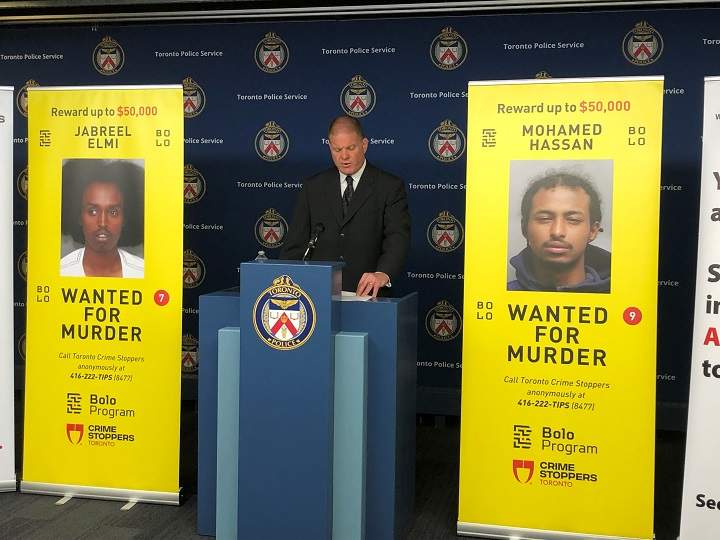 Two $50,000 rewards being offered for information leading to the arrests of Mohamed Hassan and Jabreel Elmi.
