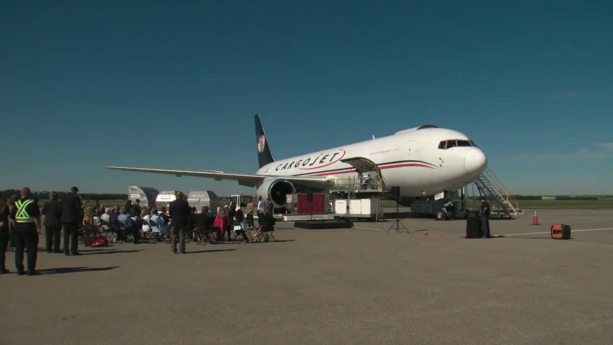 The federal government announced Thursday, July 21, 2022 $100 million for the Edmonton International Airport to increase its cargo and logistics handling operations.