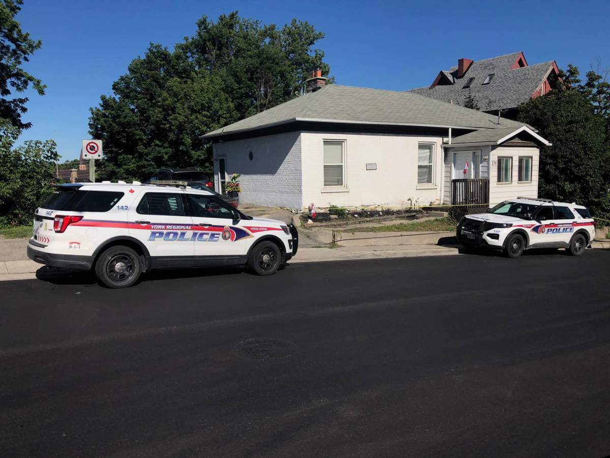 York Regional Police at the scene of a home near Gorham and Prospect streets in Newmarket on July 29, 2022.