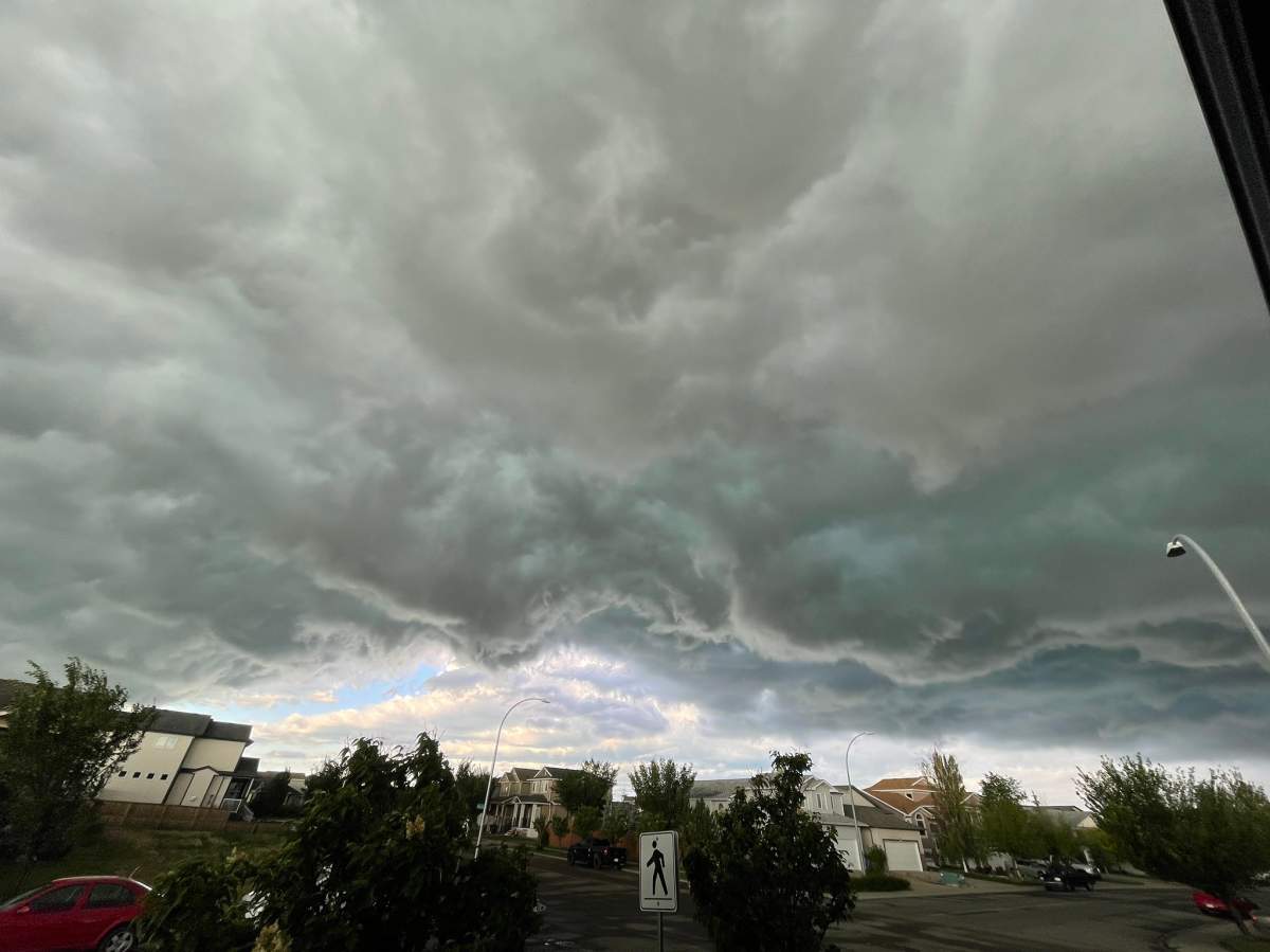Storm clouds approaching Lethbridge, Alta. on July 18, 2022.