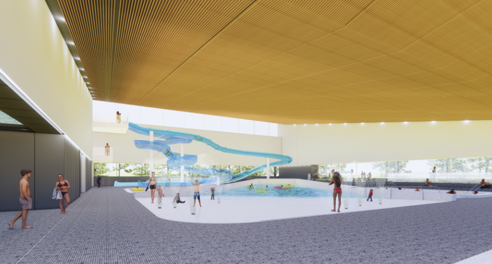 Blueprint of the pool at New Aquatics and Arenas Facility in Prince Albert