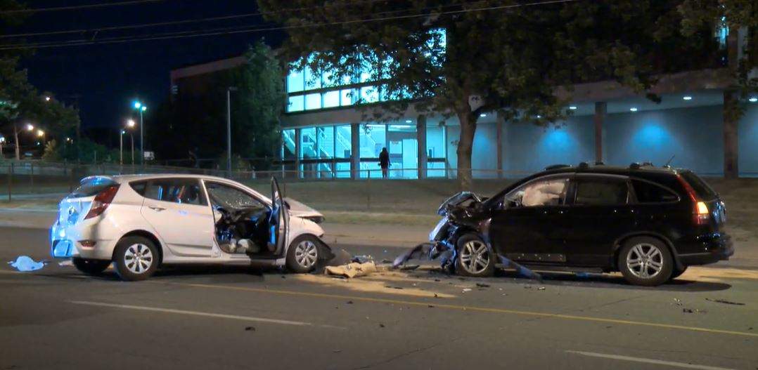 A photo of the crash near Warden and St Clair avenues on July 3, 2022.