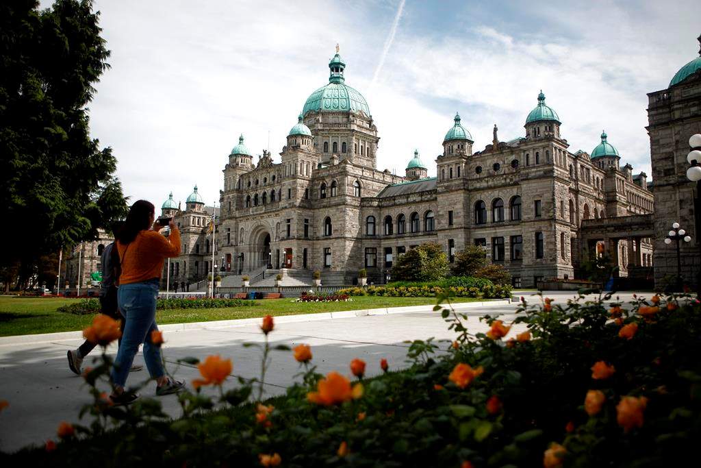 The B.C. Legislature in Victoria, B.C. is shown on Wednesday, June 10, 2020. THE CANADIAN PRESS/Chad Hipolito.