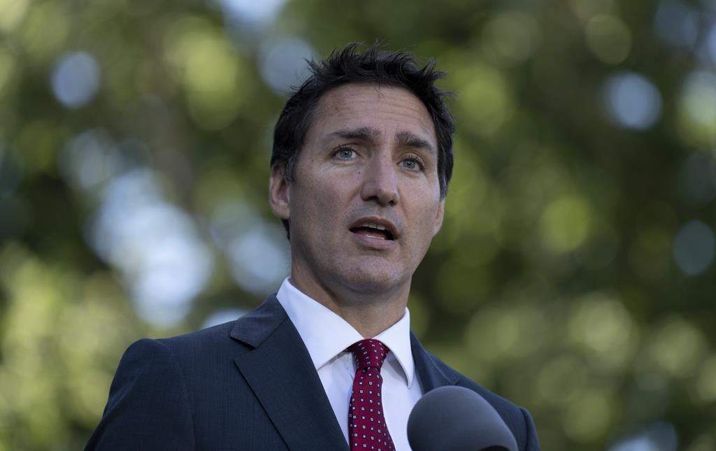  Prime Minister Justin Trudeau responds to a question following a cabinet shuffle at Rideau Hall, Wednesday, August 31, 2022 in Ottawa. x.