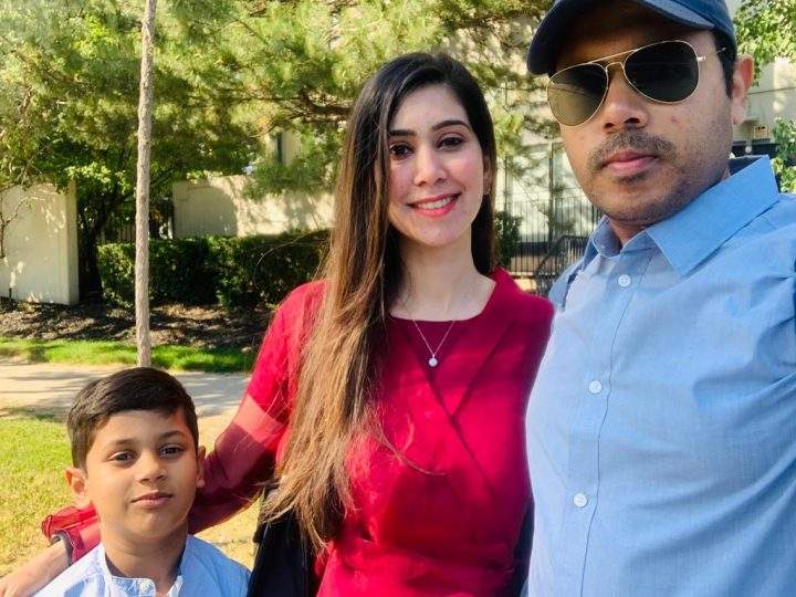 Ayesha and Umair Hashmi with their son, Arham.
