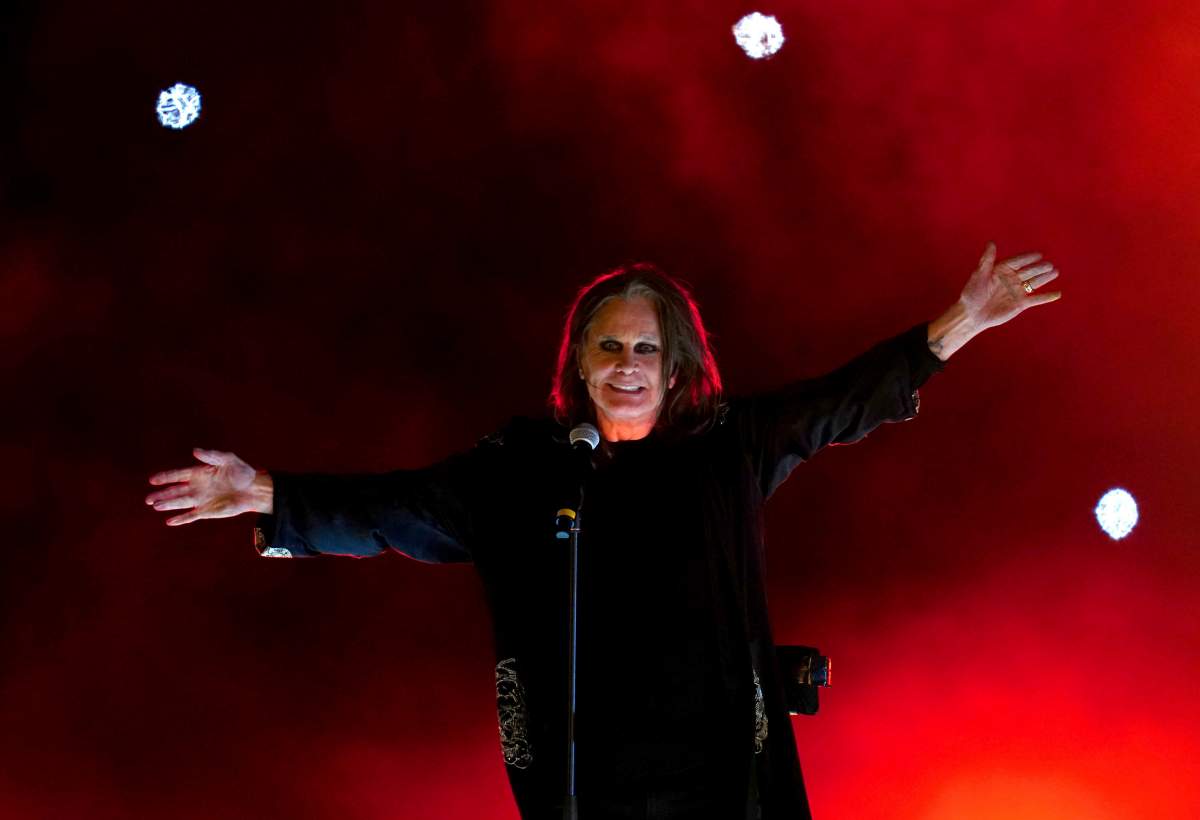 Ozzy Osbourne performs during the Closing Ceremony for the Commonwealth Games at the Alexander Stadium in Birmingham, England.
