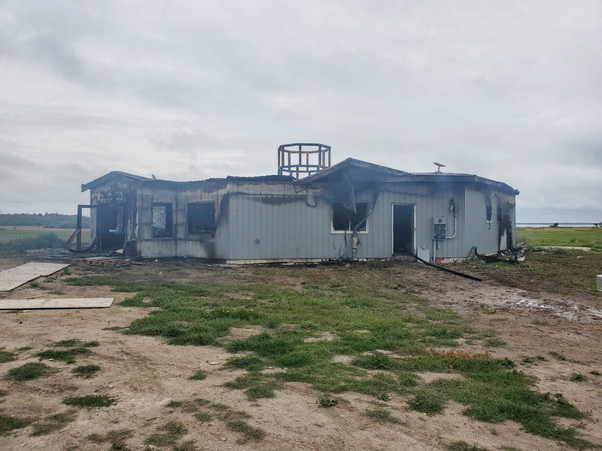 The BlueSky Family Wellness Centre after the fire was extinguished.