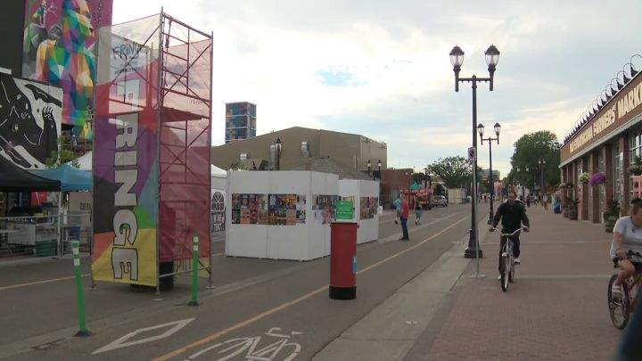 A view of the Edmonton International Fringe Theatre Festival grounds in Old Strathcona on Aug. 11, 2022.