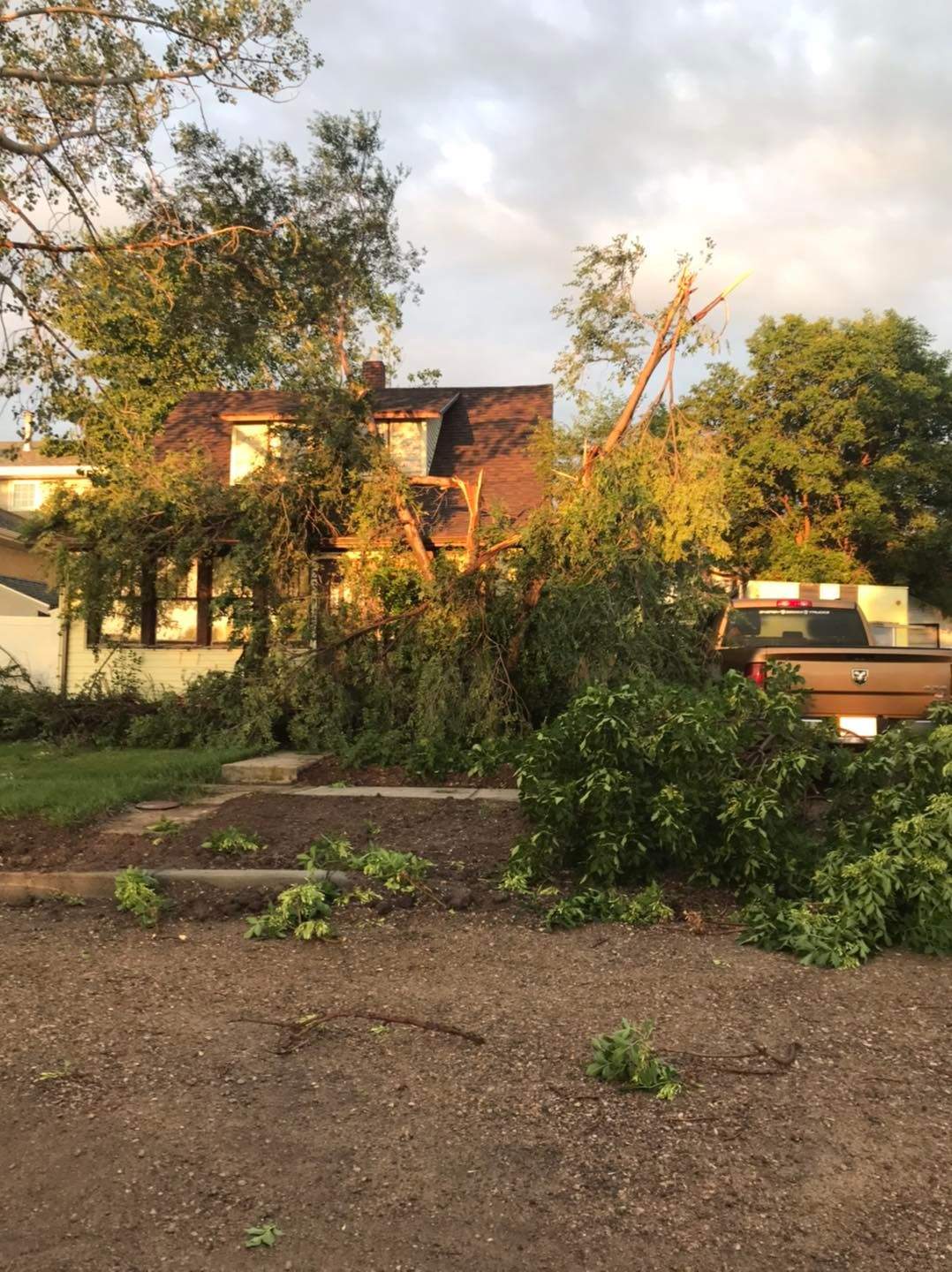 The storm caused damage to houses, businesses and has closed the town pool for multiple days.