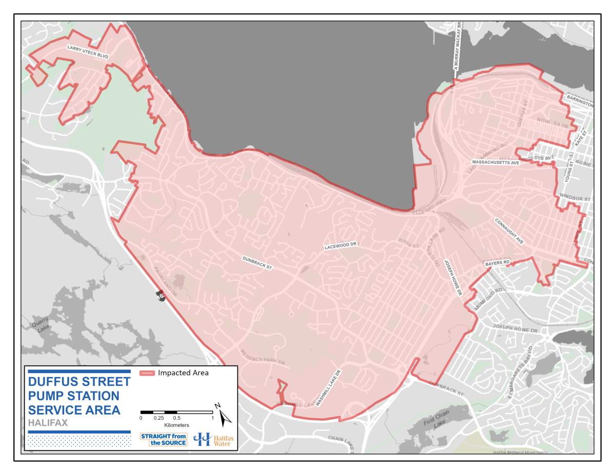 Halifax Water is asking customers in the area around the Duffus Street wastewater pump station to minimize the amount of water they’re flushing and pouring into their drains.