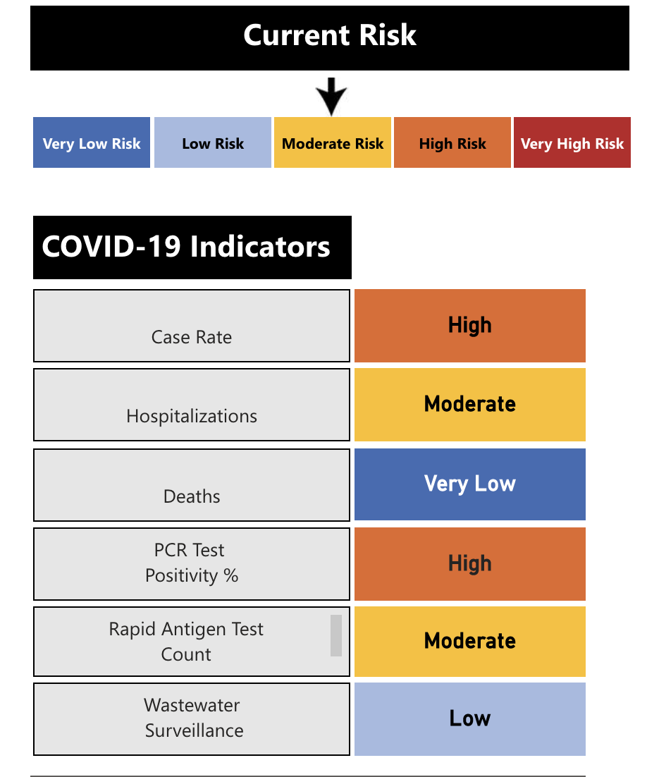 COVID-19 community risk index for Aug. 17, 2022.