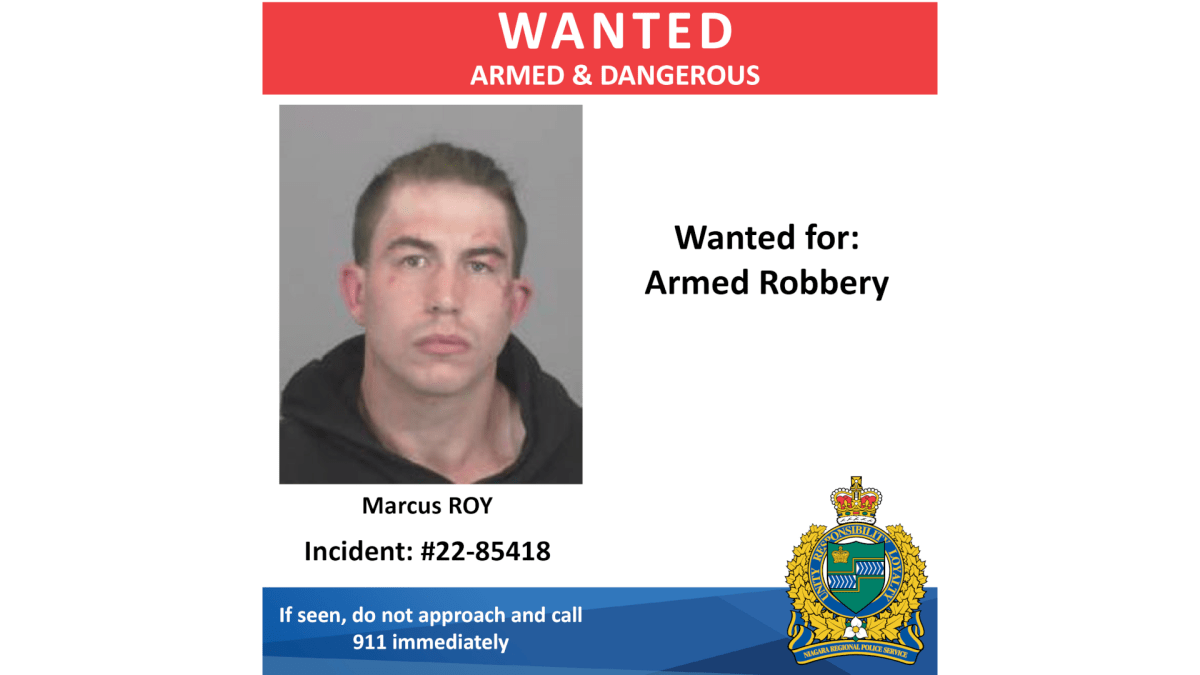 Niagara Regional Police say they are looking for a 24-year-old Hamilton man connected with an August 2022 robbery investigation in Grimsby.