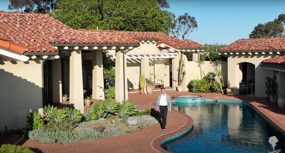 Screenshot from a promotional video showing Dr. Seuss' opulent home in La Jolla, California.