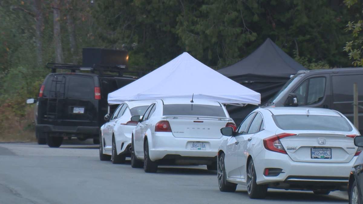 Investigators were seen outside of a home on 19 Ave. in Surrey.
