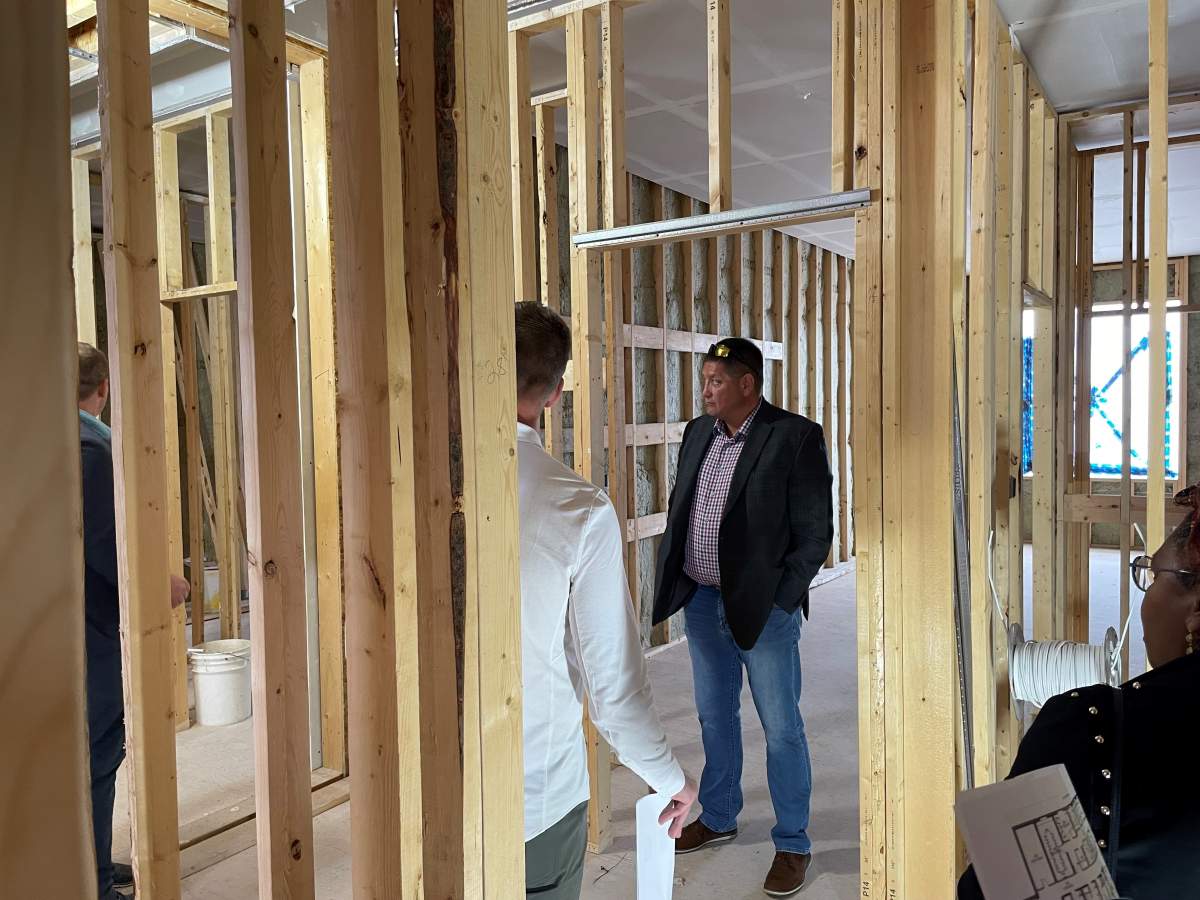 A transitional housing project is under construction in Saskatoon, with a completion date near the end of this year.