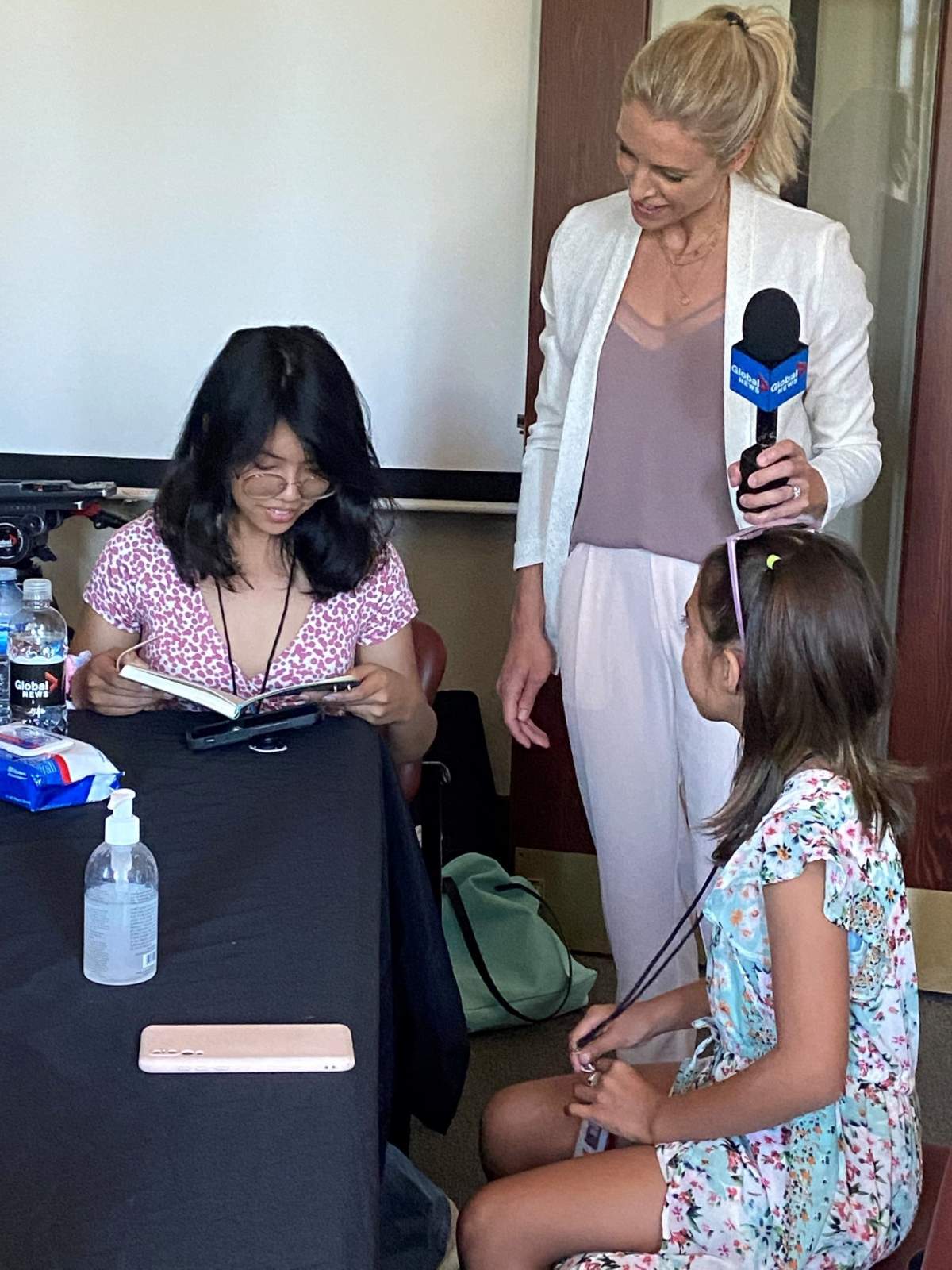 Four special guests from the Kids with Cancer Society joined anchor Carole Anne Devaney and meteorologist Jesse Beyer at the Edmonton International Fringe Theatre Festival Wednesday, Aug. 17, 2022 for a dream experience to be reporters for the day.