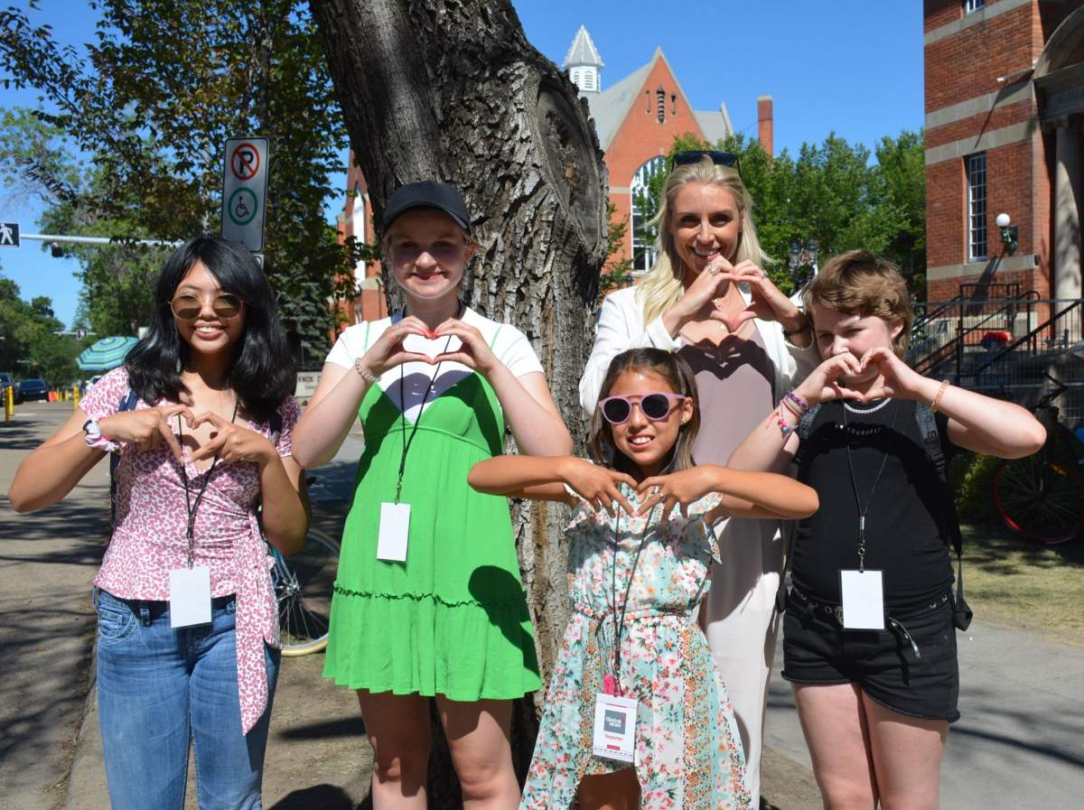 Four special guests from the Kids with Cancer Society joined anchor Carole Anne Devaney and meteorologist Jesse Beyer at the Edmonton International Fringe Theatre Festival Wednesday, Aug. 17, 2022 for a dream experience to be reporters for the day.