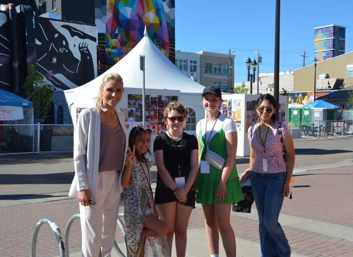 Four special guests from the Kids with Cancer Society joined anchor Carole Anne Devaney and meteorologist Jesse Beyer at the Edmonton International Fringe Theatre Festival Wednesday, Aug. 17, 2022 for a dream experience to be reporters for the day.
