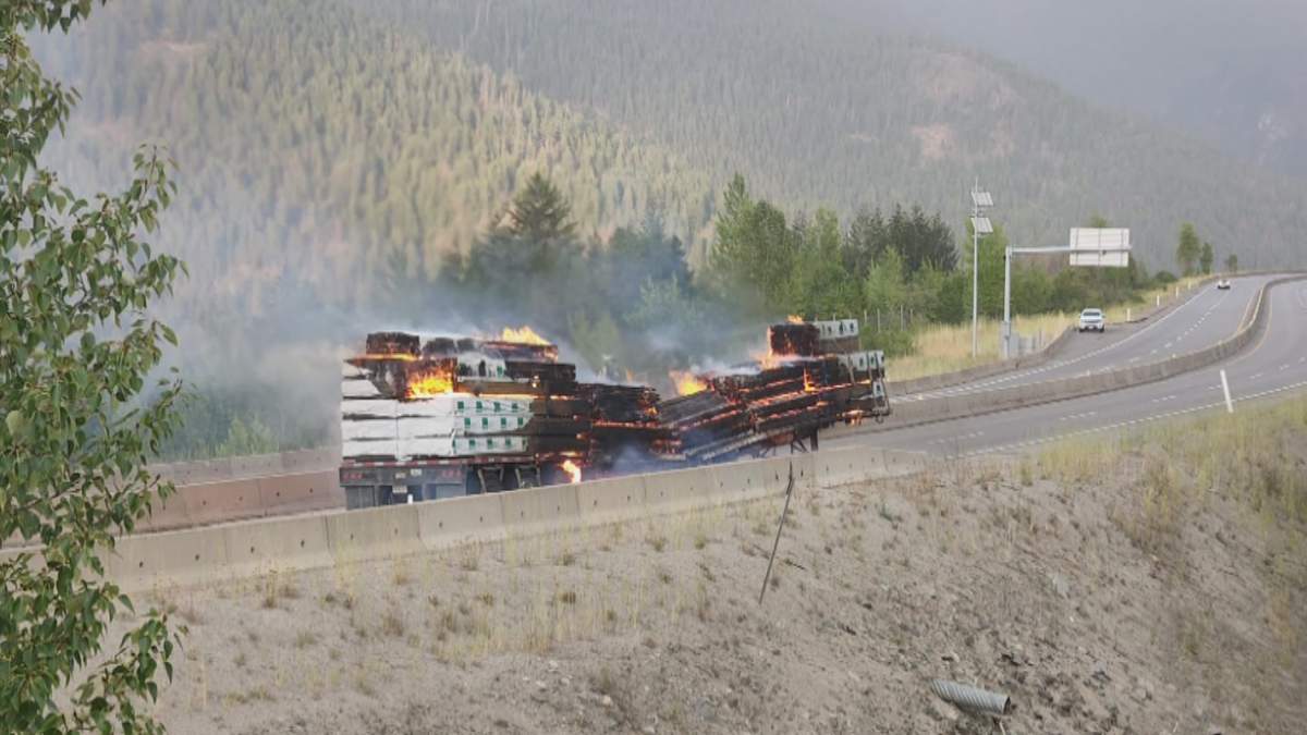 The fire started around 5 p.m., near Brenda Mine Road. It’s unclear how it started, but debris blocked the road until 1 a.m.