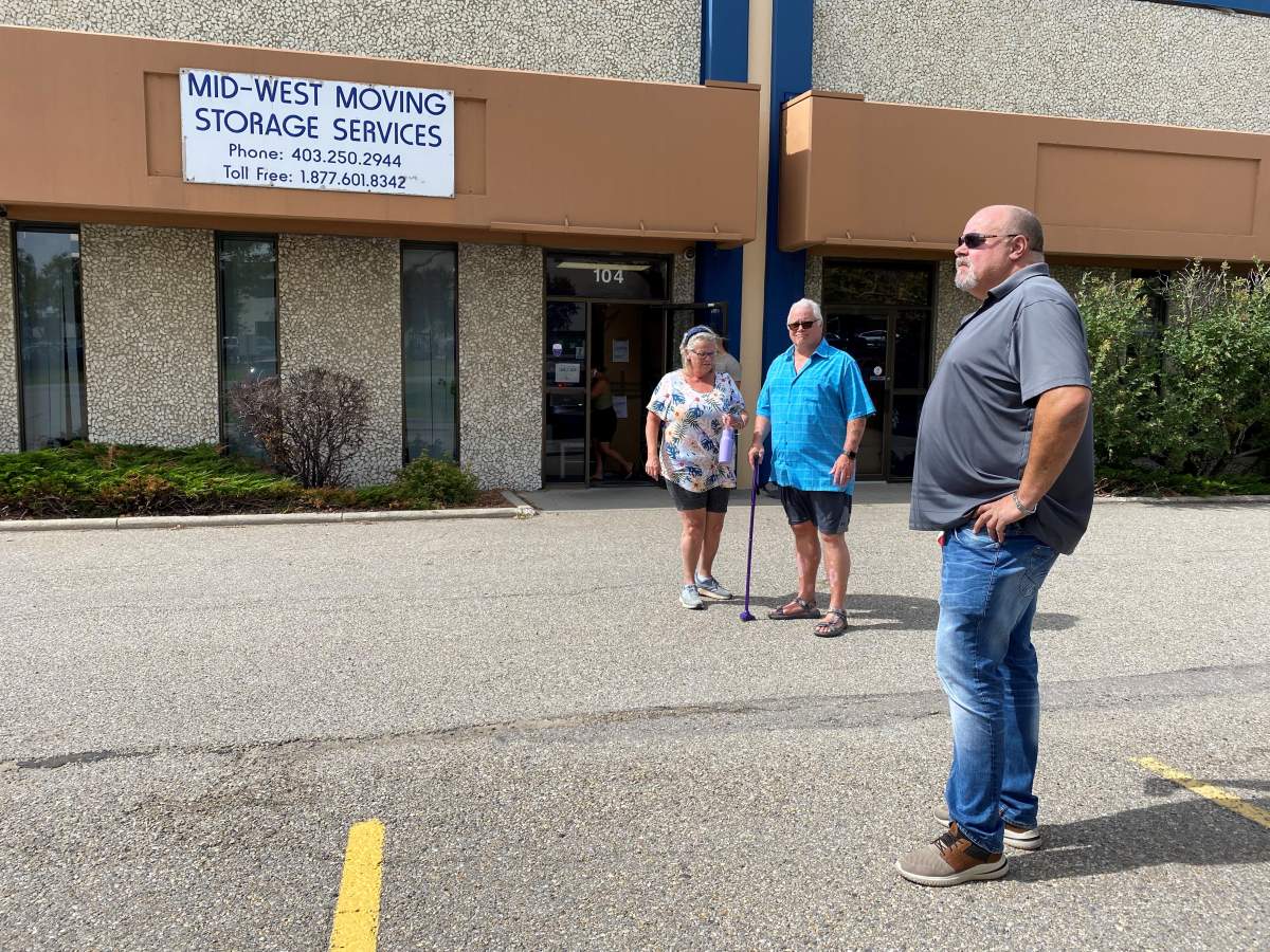 Angry customers show up at the office of a Calgary moving company demanding answers