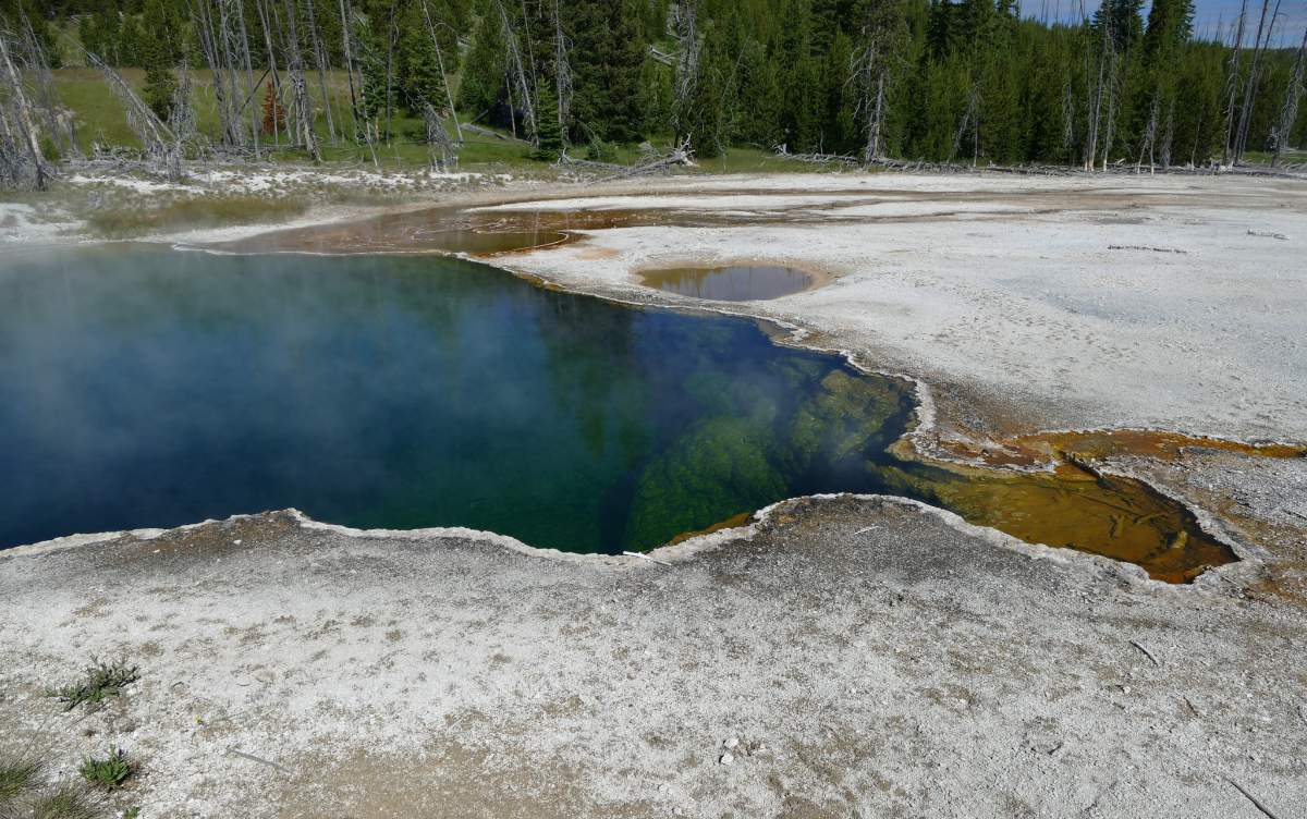 Abyss Pool at West Thumb Geyser Basin in Yellowstone National Park.