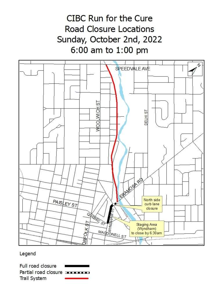 Road closures for Run for the Cure event in Guelph - image