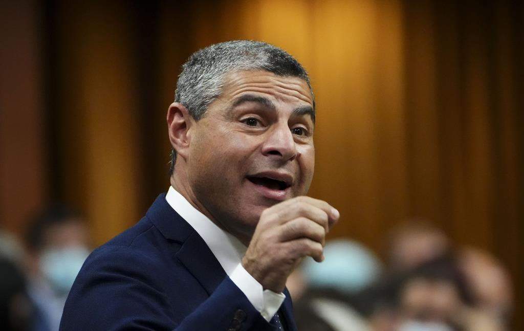 Conservative member of Parliament Alain Rayes rises during question period in the House of Commons on Parliament Hill in Ottawa on Wednesday, Nov. 24, 2021. Rayes, who supported Jean Charest in the Conservative leadership race, announced Tuesday that he would sit as an Independent. 