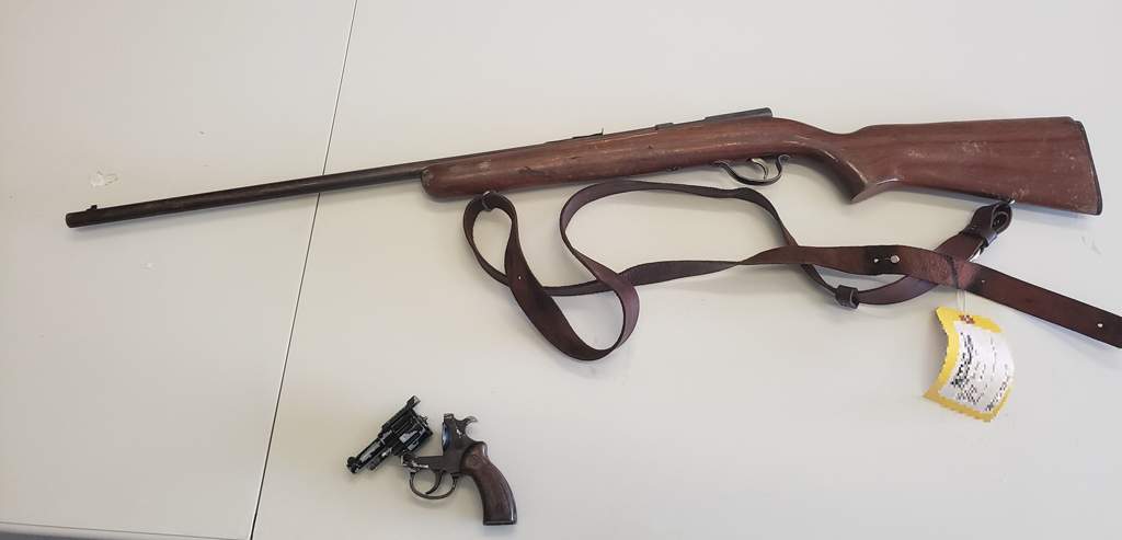 Two firearms OPP say they seized as part of a drug trafficking investigation in midwestern Ontario.