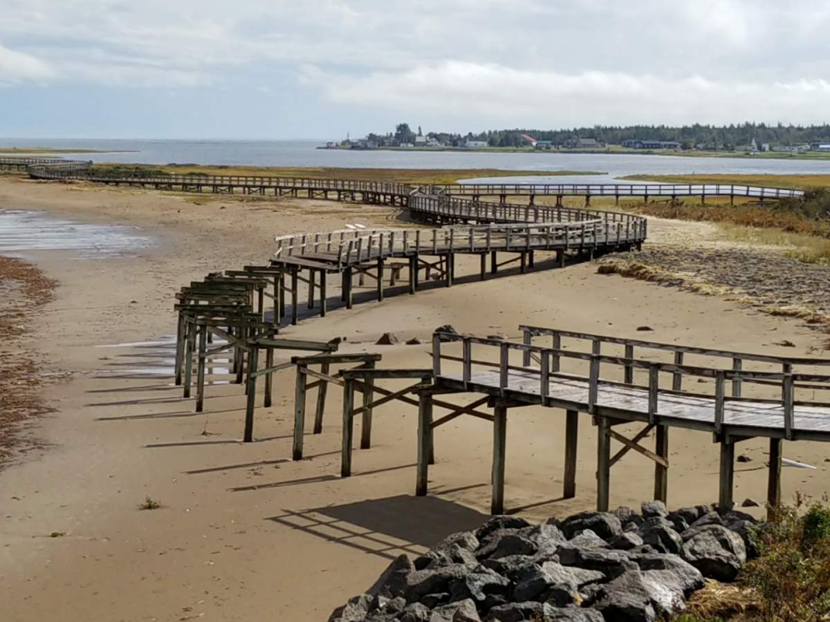 The boardwalk was badly damaged by storm Fiona.