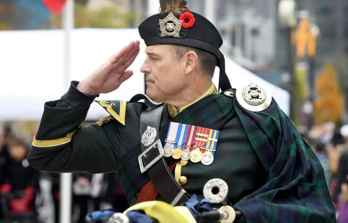 The Commanding Officer, Regimental Sergeant Major, Pipe Major, and Cpl Korten of the Argyll and Sutherland Highlanders of Canada had the honour of taking part in the state funeral of Her Majesty Queen Elizabeth II on Sept. 19, 2022, in London, U.K.
