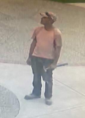 A photo of a man Calgary police say is allegedly responsible for a church vandalism incident.