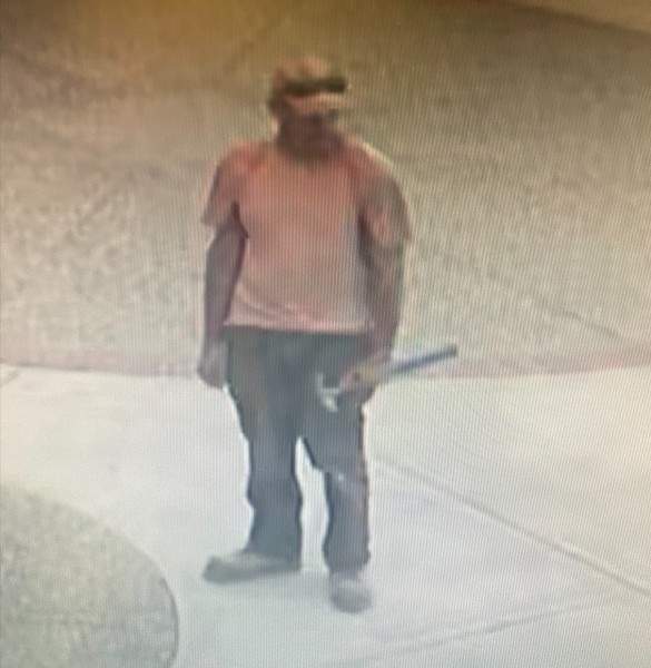 A photo of a man Calgary police say is allegedly responsible for a church vandalism incident.