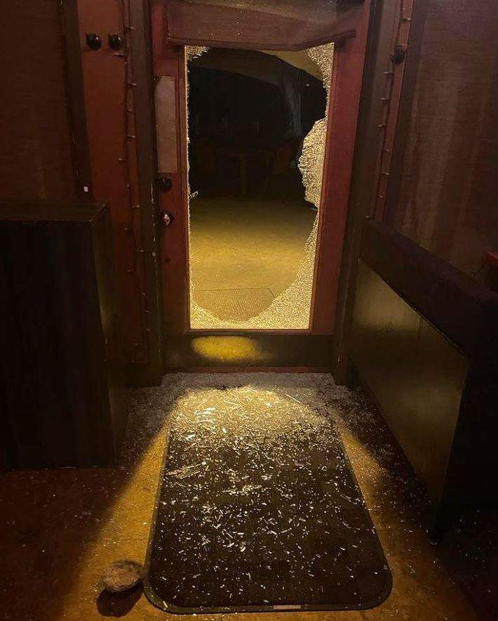 Aftermath of another recent break and enter at Bar Willow.