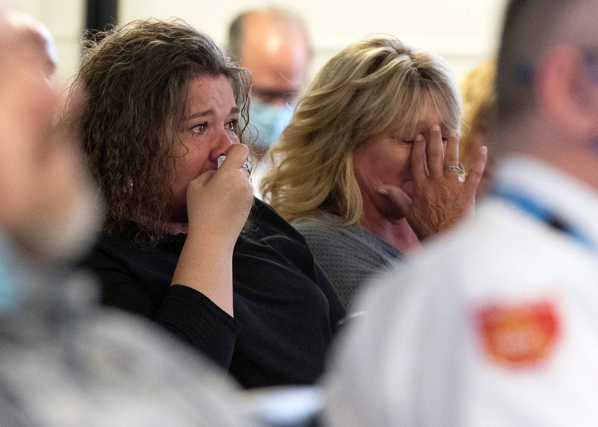 Emotions ran high at the Pike County Courthouse as members of the Rhoden family gathered to listen to Edward "Jake" Wagner during his plea hearing at the Pike County Courthouse, Thursday, April 22, 2021 in Pike County, Ohio. Edward "Jake" Wagner pleaded guilty Thursday in the murders of his child’s mother and seven members of her family in 2016.